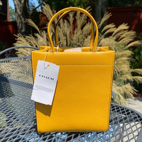 NWT Coach Mini Cashin Tote Bag (Buttercup Yellow) - Picture 3 of 5